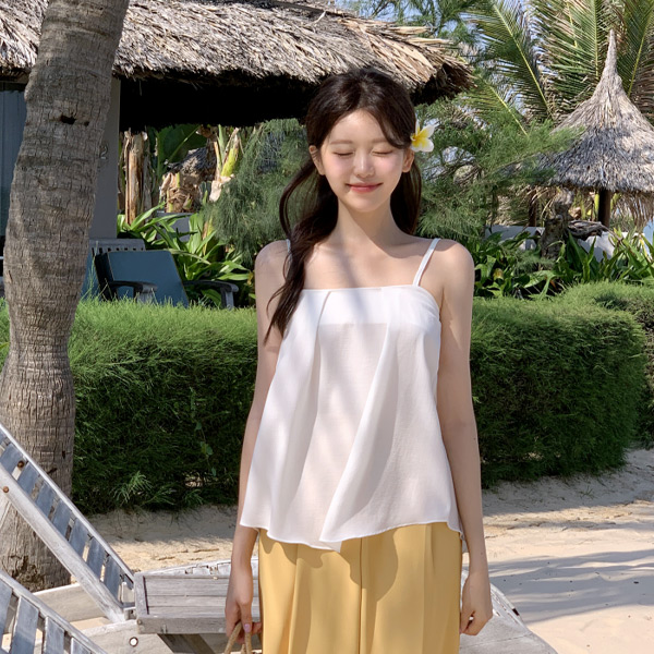 르앙 스퀘어 핀턱 나시 블라우스 여름 썸머 bs7669