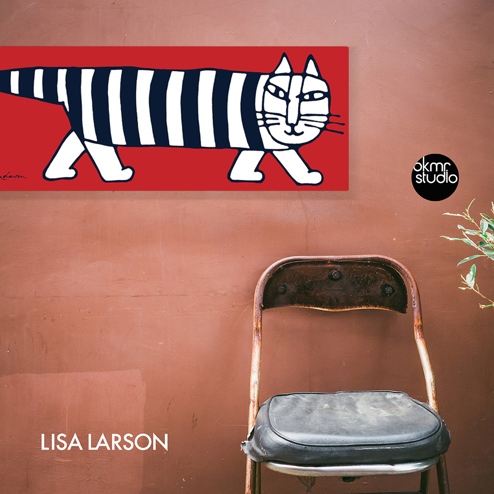 리사라르손 레드블루냥이 캔버스 패브릭 그림 액자 - 상세 이미지 4