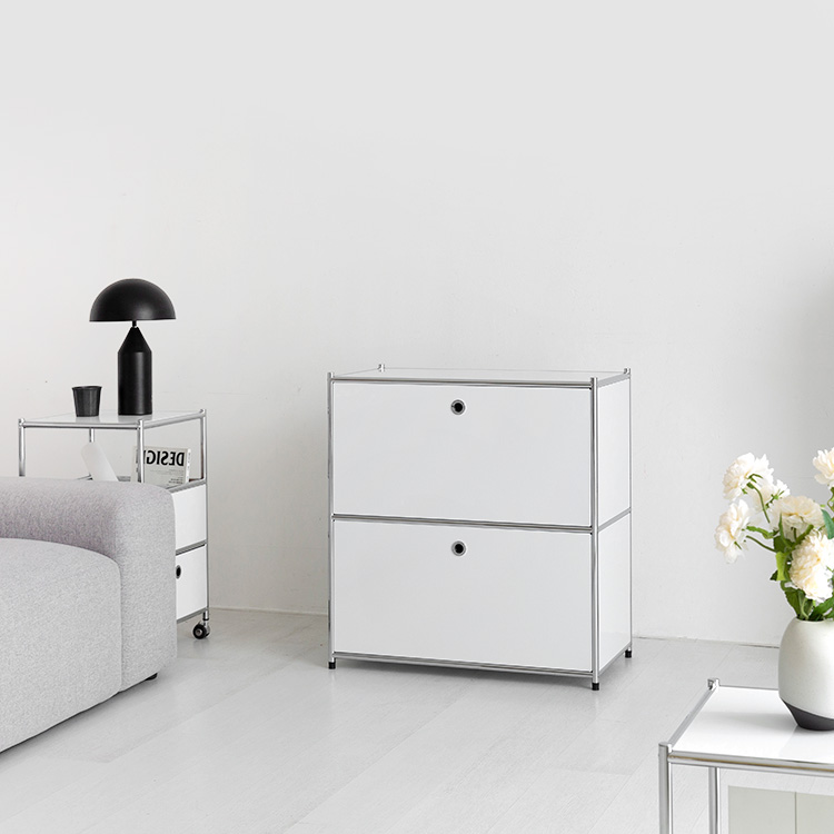 심플리 수납장 BC016 770mmx400mmx820mm, 2단, 퓨어화이트 3300.1222 이미지 6