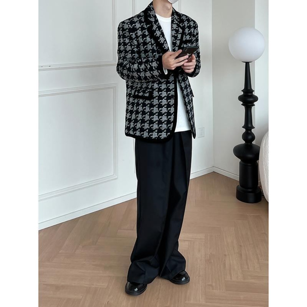 남자 하운드투스 자켓 심플 고급 클래식 무드 명품느낌 바이브 예술 힙한 패션 감각 디자인 - 상세 이미지 5
