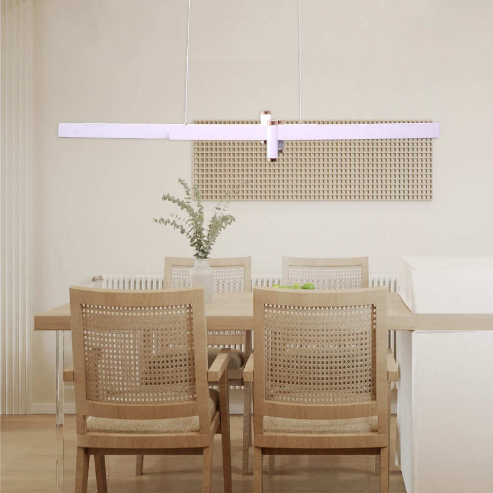 무료+당일발송/KS인증 6인용식탁등 LED 40W 펜던트 주방 식탁등 화이트 - 상품 이미지