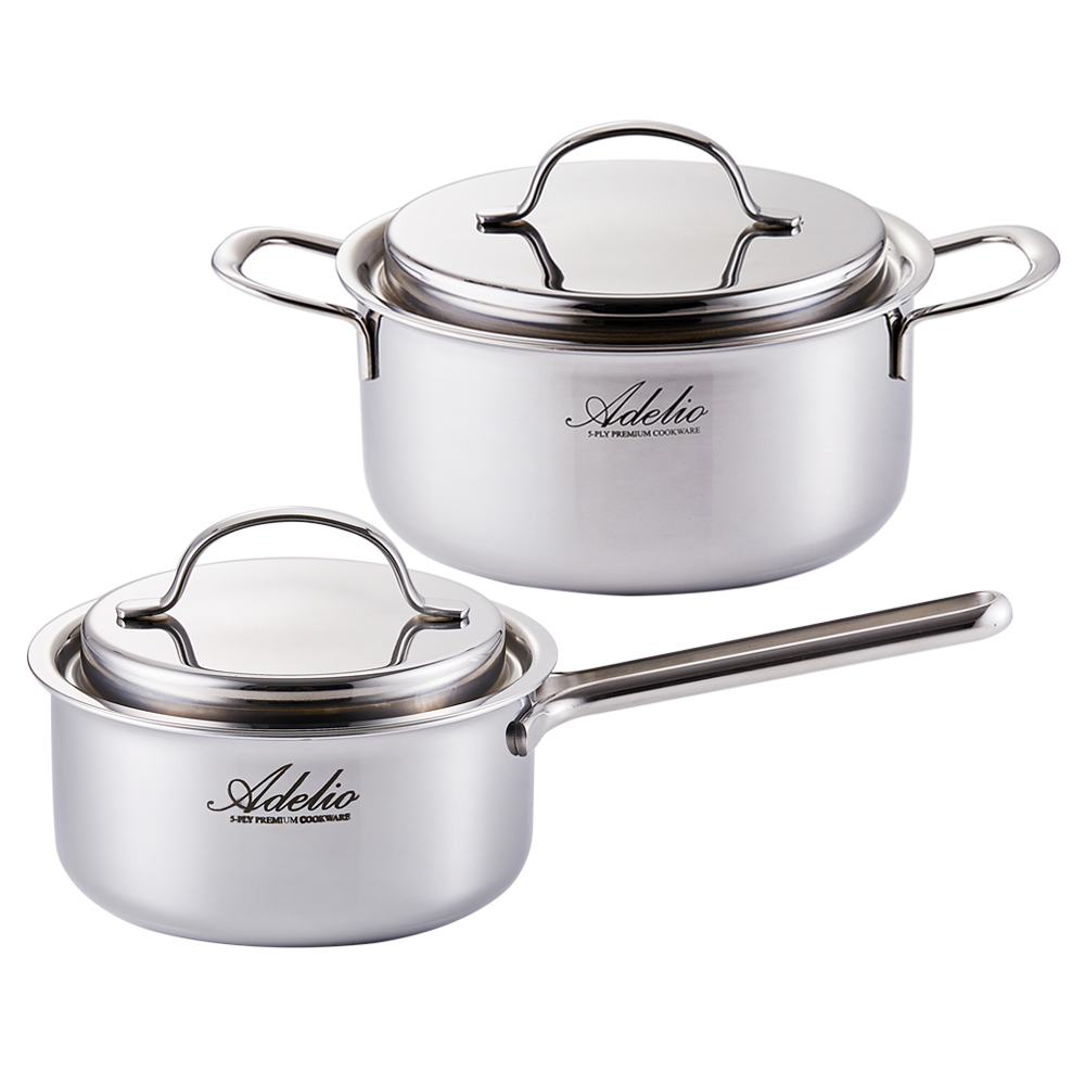 한일스텐레스 통5중 뉴아델리오 IH 스텐냄비 2종 세트 (16편수+20양수)