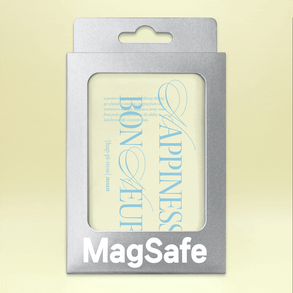 168cm 맥세이프 보조배터리 C타입 무선 아이폰 Happiness 옐로우