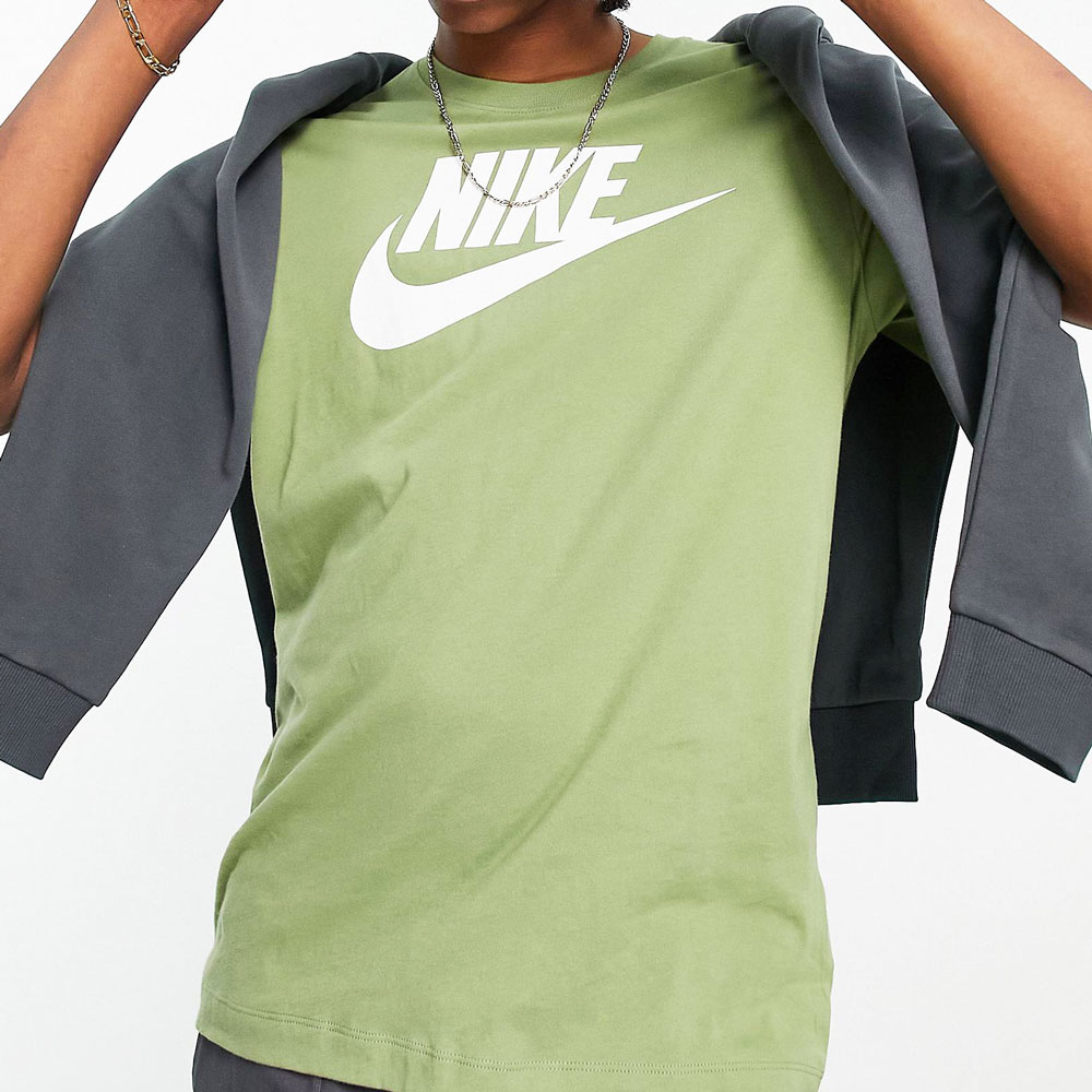 나이키 티셔츠 아이콘 푸츄라 티셔츠 올리브그린 남자 오버핏 반팔티