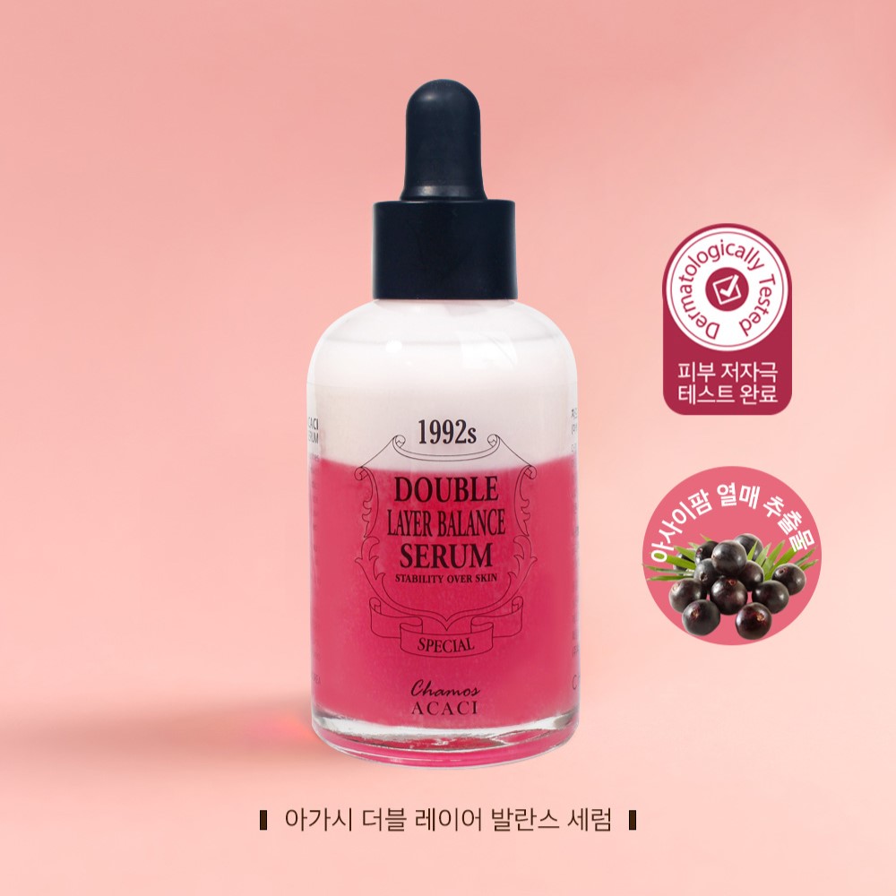 안면 홍조 케어 차모스 더블 레이어 발란스 세럼 50ml 트러블 진정 보습 미백 주름 - 상세 이미지 3