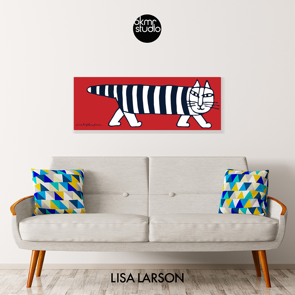 리사라르손 레드블루냥이 캔버스 패브릭 그림 액자 - 상세 이미지 3