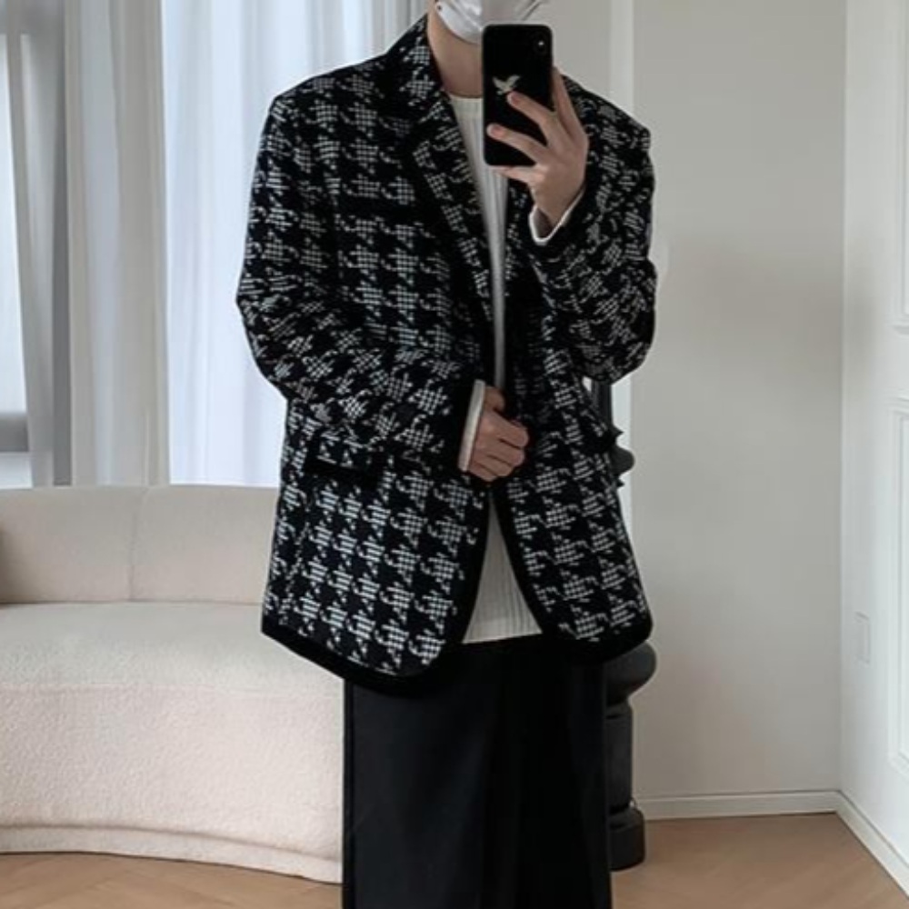 남자 하운드투스 자켓 심플 고급 클래식 무드 명품느낌 바이브 예술 힙한 패션 감각 디자인 - 상품 이미지