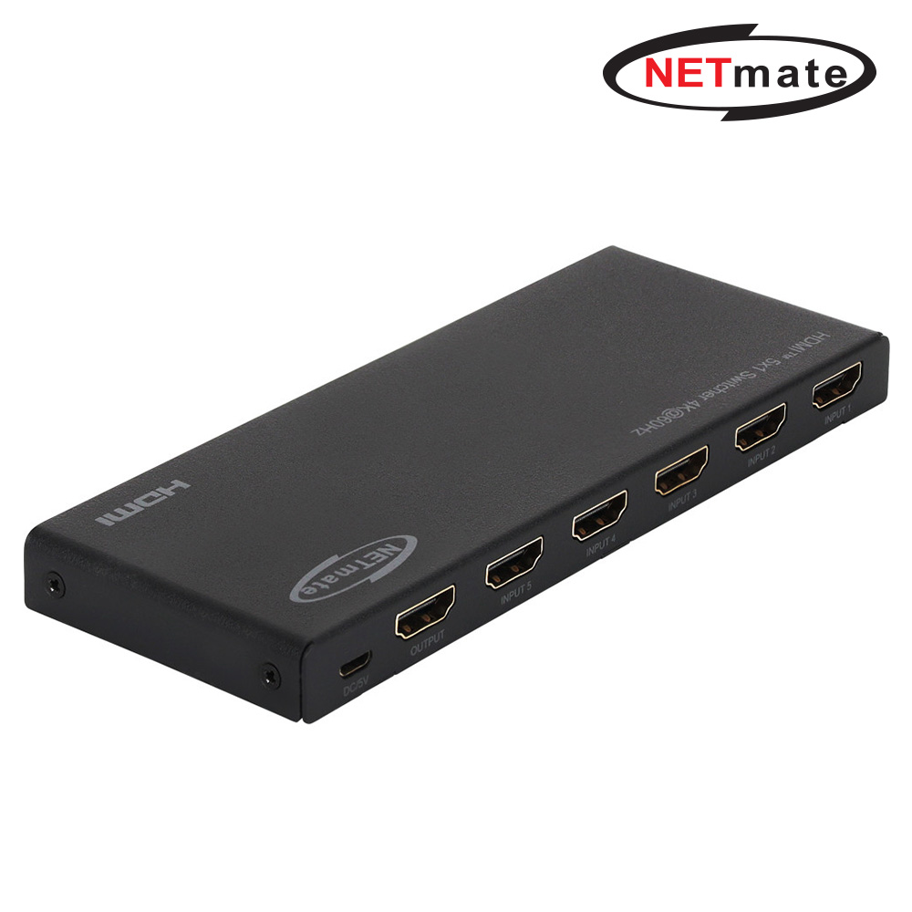 강원전자 넷메이트 4K 60Hz HDMI 5:1 선택기(리모컨) NM-PTS12