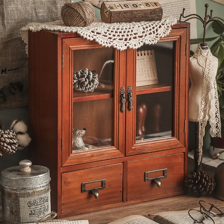 엔틱 장식장 작은 소형 장식장 미니 유리 진열장 인테리어 진열장
