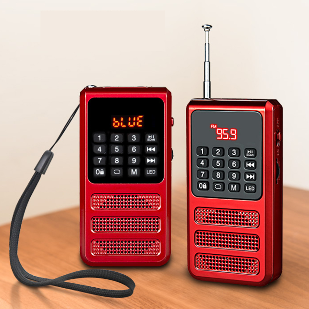 효도라디오 휴대용 낚시용 블루투스5.3 FM 내장배터리 TF카드 LED조명 3.5mm