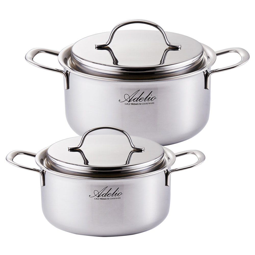 한일스텐레스 통5중 뉴아델리오 IH 스텐냄비 2종 세트 (20양수+24양수)