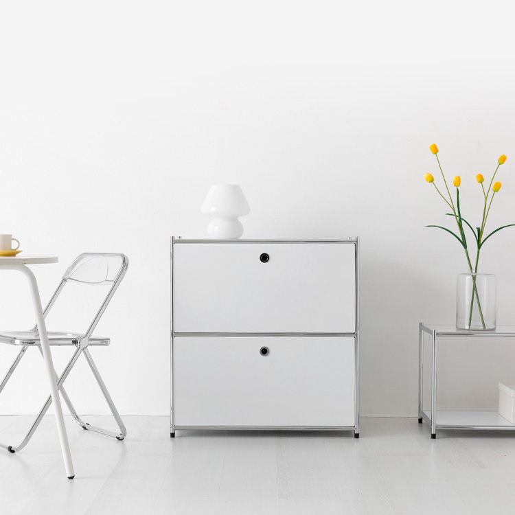 심플리 수납장 BC016 770mmx400mmx820mm, 2단, 퓨어화이트 3300.1222 이미지 7