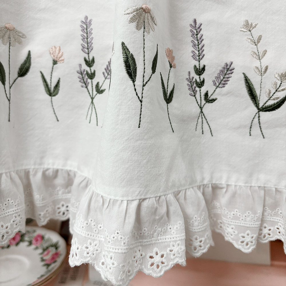 자수 플라워 주방 바란스 프릴 주방창문 커튼 가리개커튼