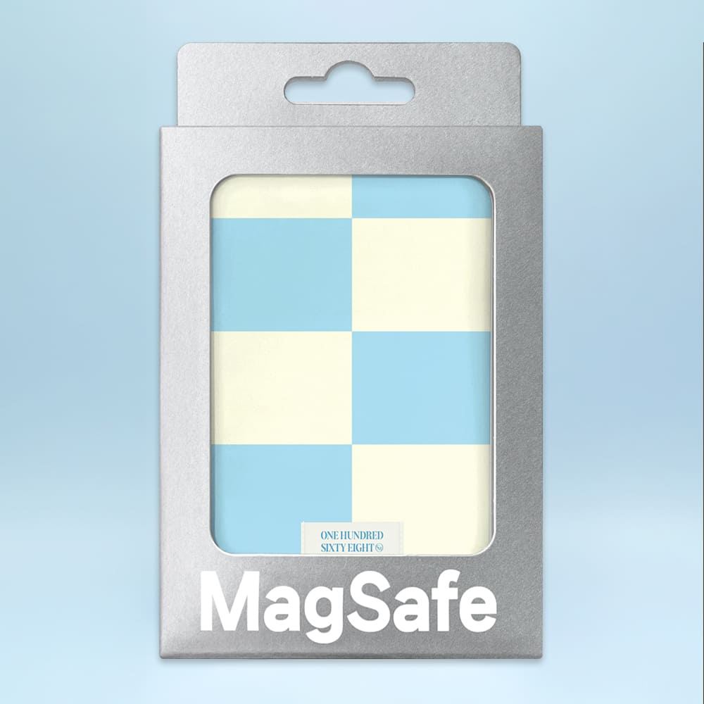 168cm 맥세이프 보조배터리 아이폰 무선 5000mAh 체커블록 옐로우