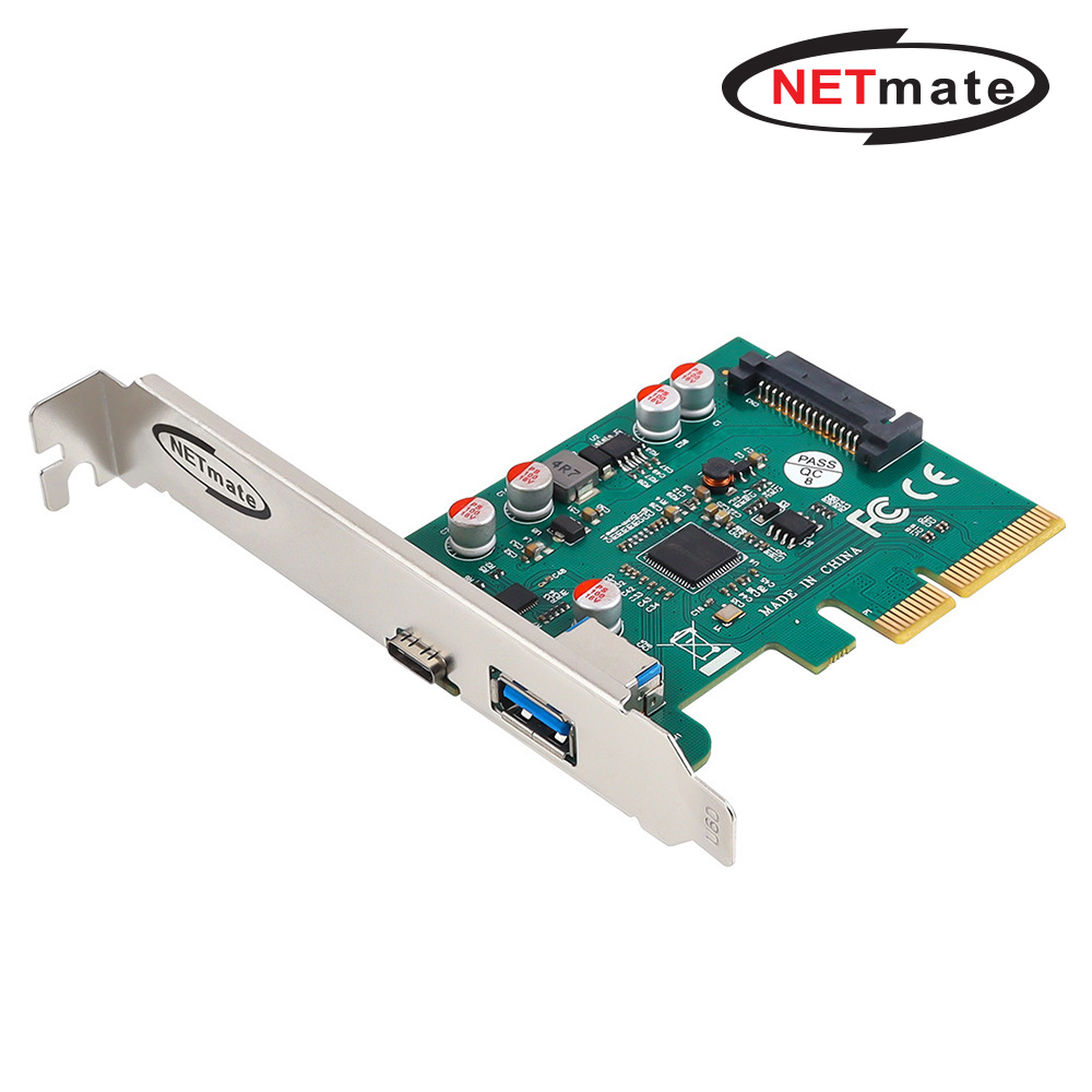강원전자 넷메이트 USB3.1 Gen2 2포트 PCI Express 카드(슬림PC겸용) NM-SWC07N - 메인 이미지