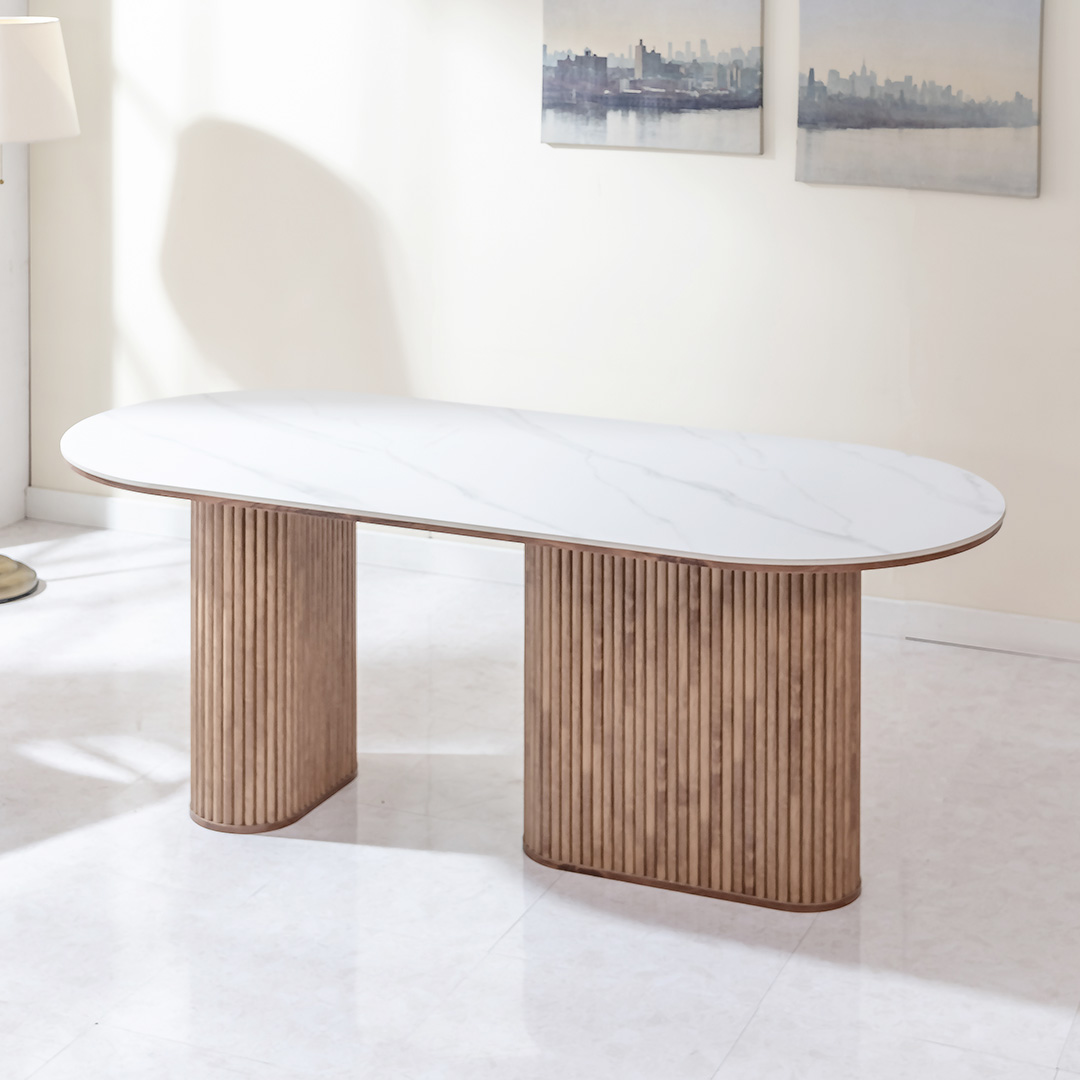 엘로 6인용 타원형 세라믹 식탁 1600