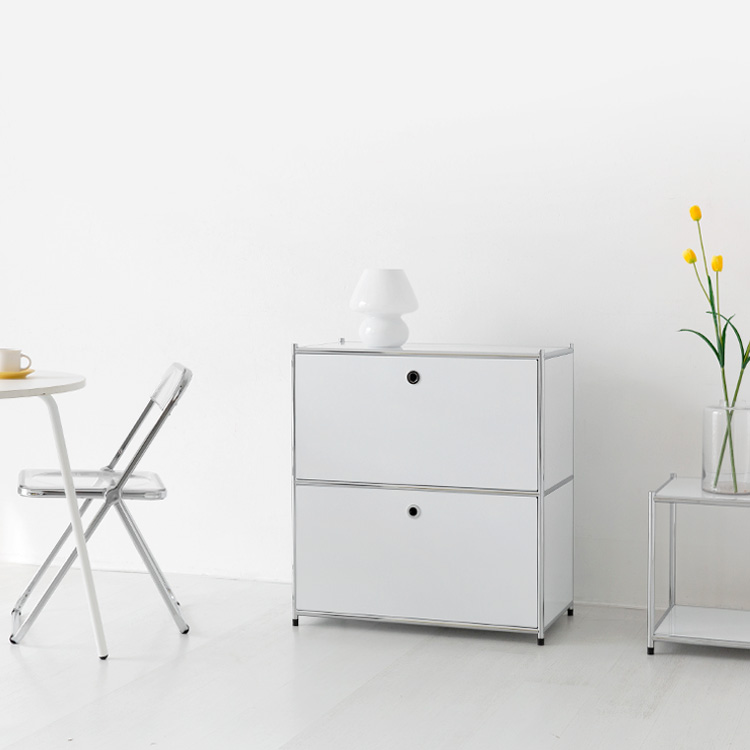 심플리 수납장 BC016 770mmx400mmx820mm, 2단, 퓨어화이트 3300.1222 - 상세 이미지 3