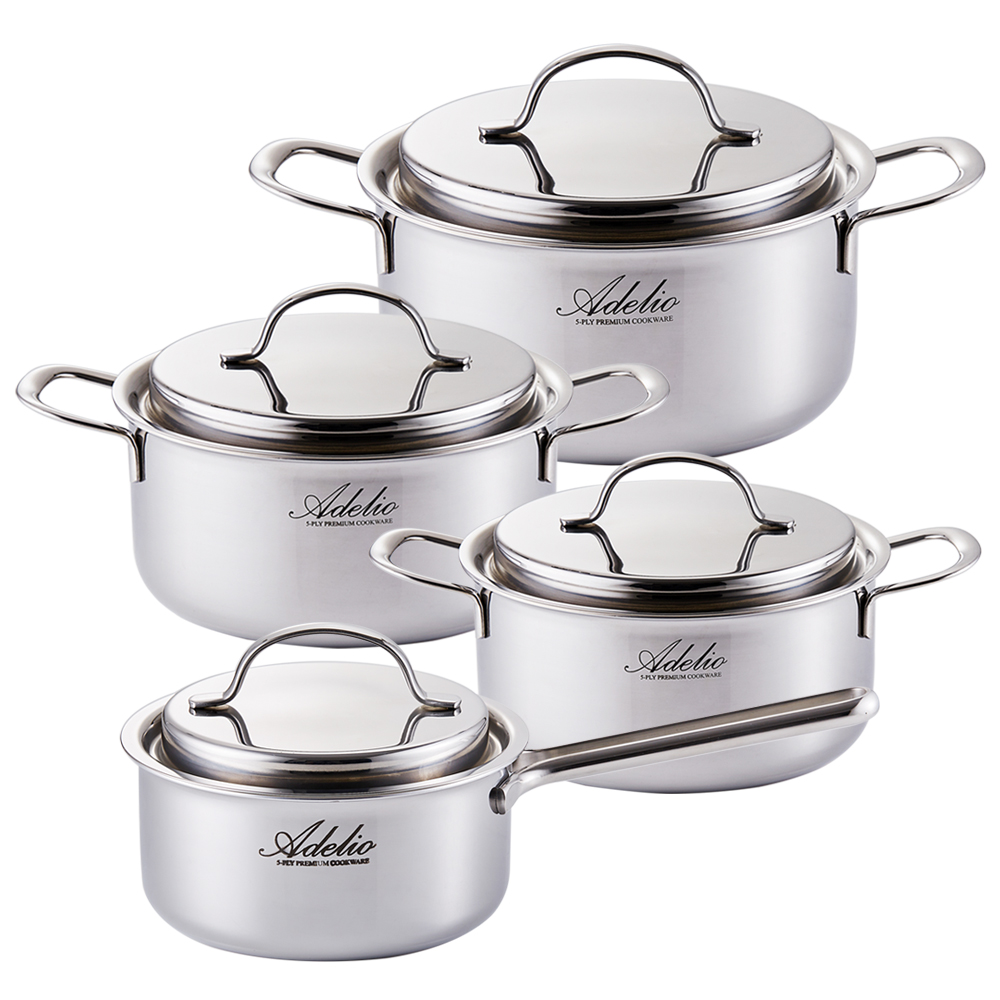 한일스텐레스 통5중 뉴아델리오 IH 스텐냄비 4종 세트 (16편수+18양수+20양수+24양수)