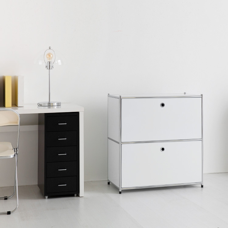 심플리 수납장 BC016 770mmx400mmx820mm, 2단, 퓨어화이트 3300.1222 - 상세 이미지 4