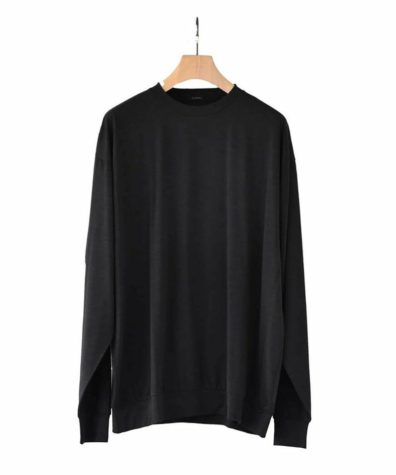 COMOLI 코모리 24SS 서머울 긴팔 티셔츠 크루 차콜 보더 Z01-05022 - 상세 이미지 2