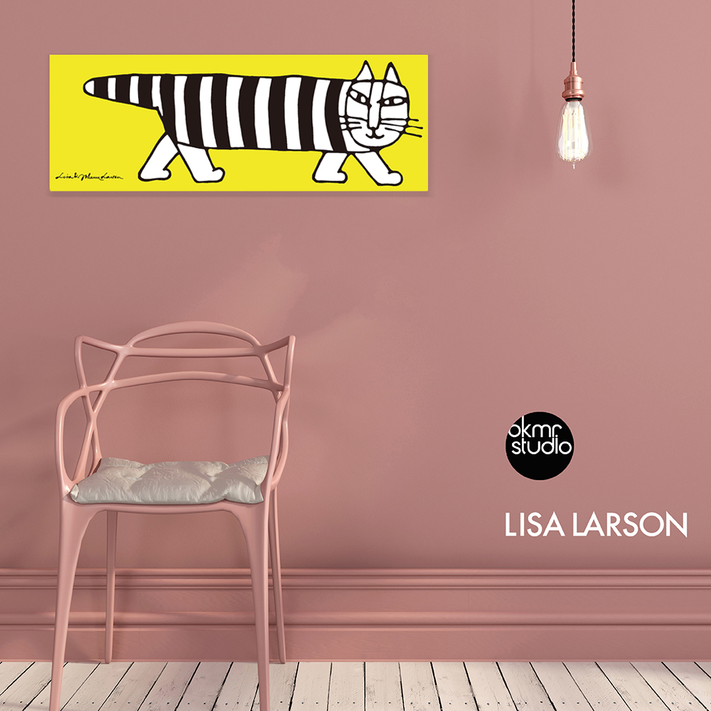 리사라르손 옐로우블랙냥이 캔버스 패브릭 그림 액자 - 상세 이미지 5