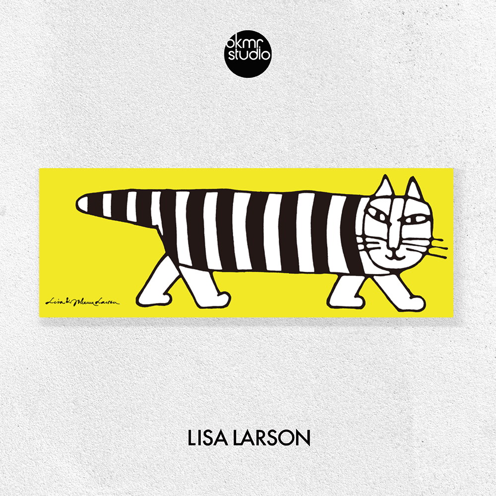 리사라르손 옐로우블랙냥이 캔버스 패브릭 그림 액자 - 상품 이미지