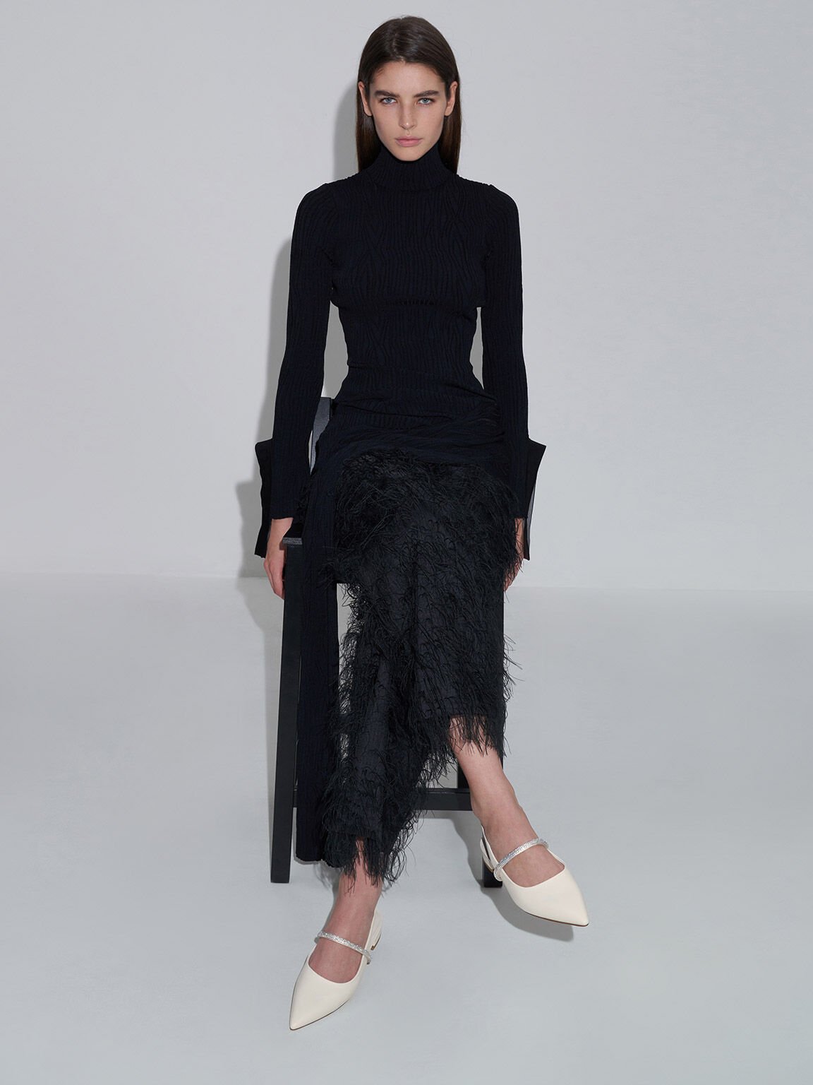 [찰스앤키스] 크리스탈스트랩 포인티드토 슬링백플랫_2Colors CK1-70900487 - 상세 이미지 3