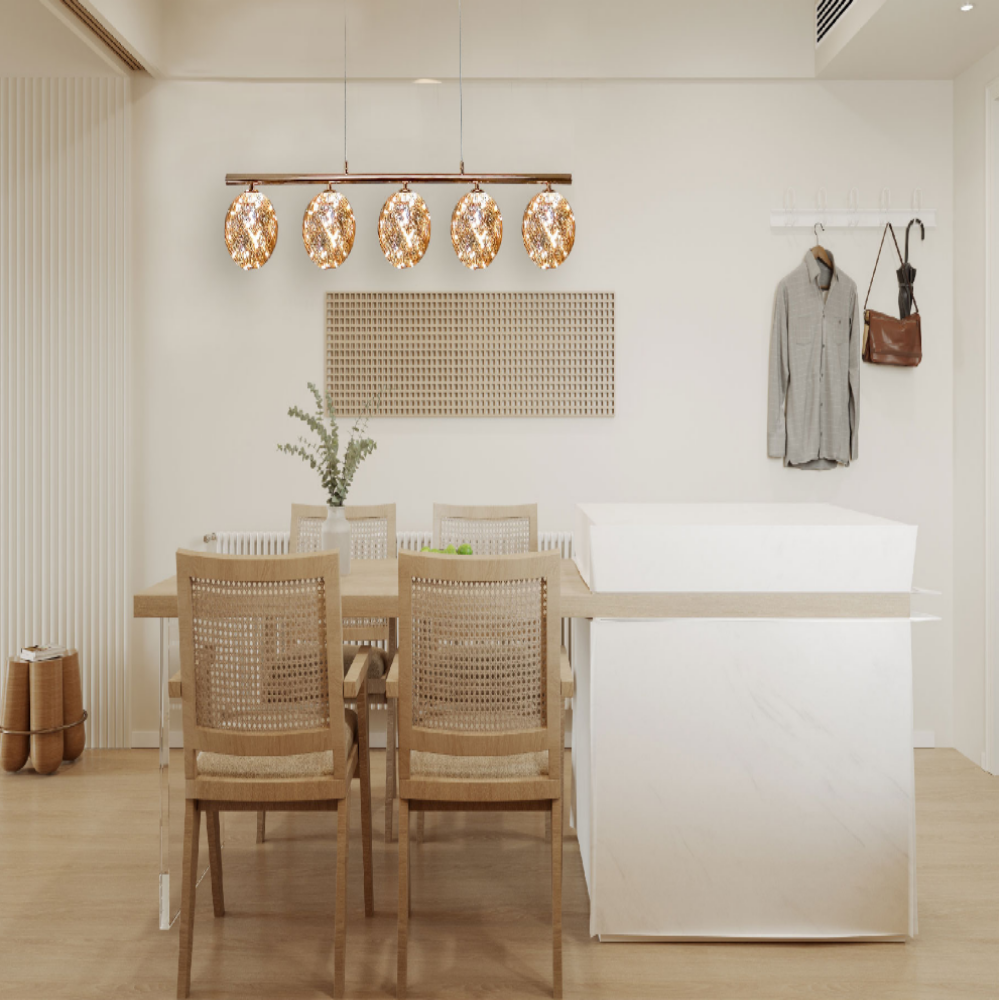 무료+당일발송/KC인증 6인용식탁등 LED 30W 펜던트 주방 식탁등 골드 - 상세 이미지 5