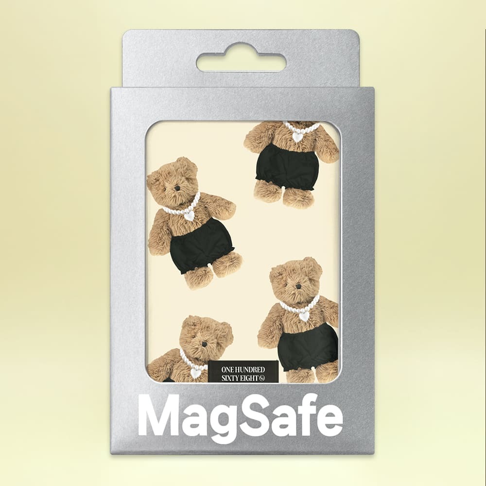 168cm 맥세이프 보조배터리 아이폰 C타입 무선 베어 블루머 패턴