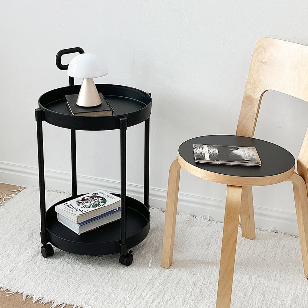 이동식 2단 사이드테이블 침대 보조 거실 소파 간이 미니 협탁 테이블