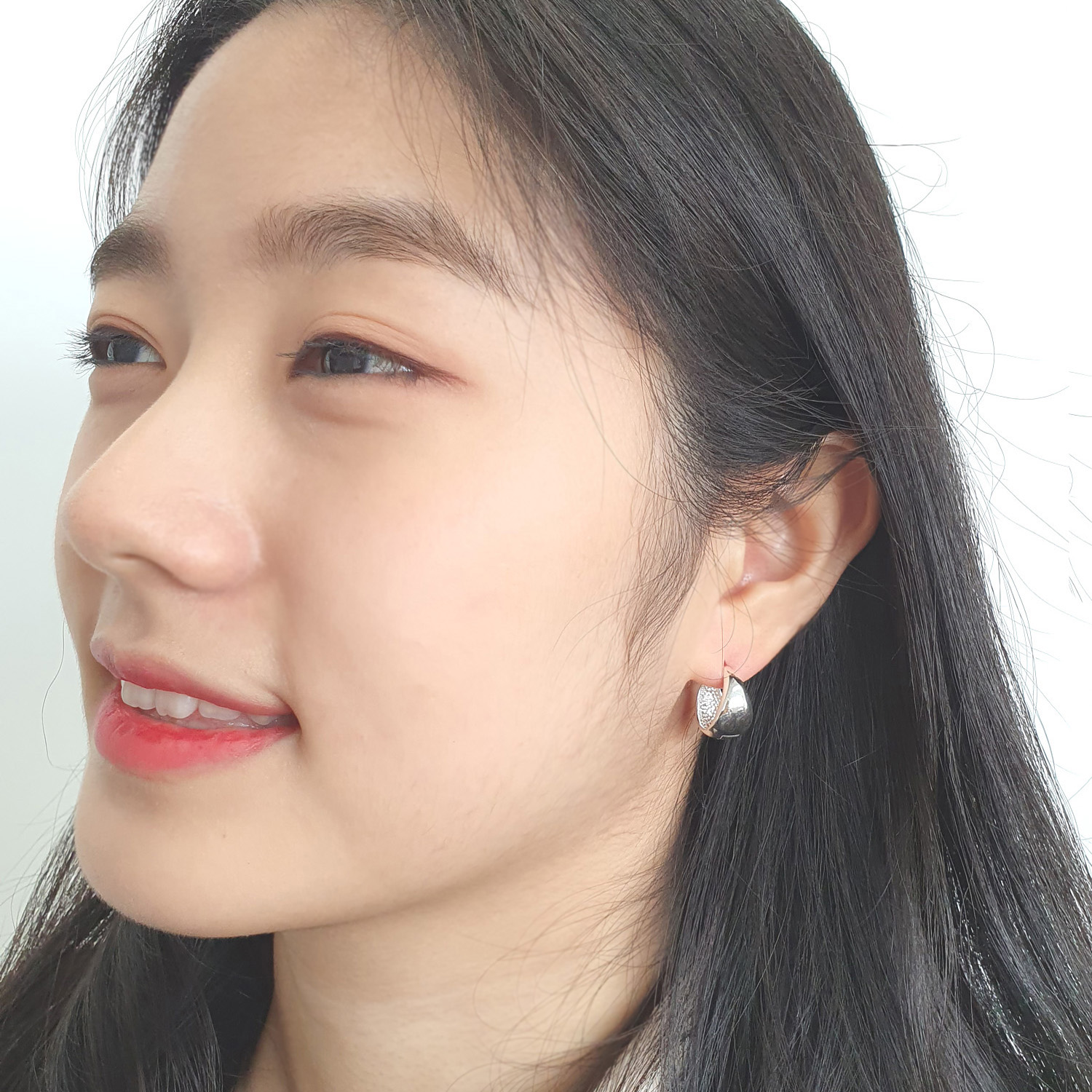 야랑쥬얼리 925실버 원터치 Oval Drop 귀걸이 - 상세 이미지 2