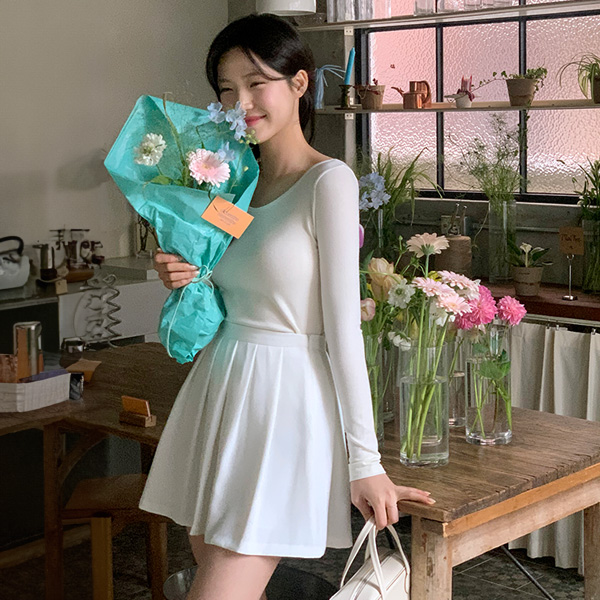 (데이트룩) 데얼 플리츠 미니 스커트 sk6827