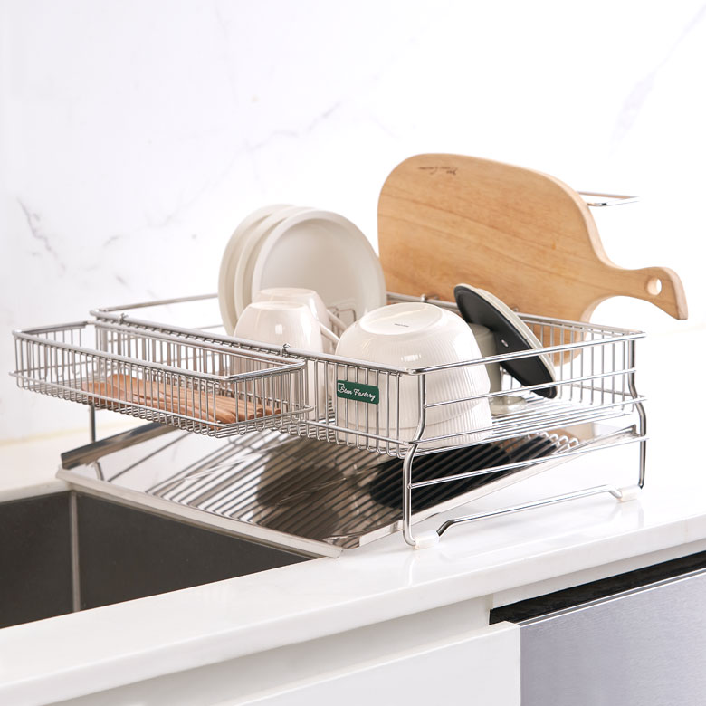 물빠짐 올 스텐304 1단 식기건조대 설거지 그릇 정리대 싱크대 선반 컵 풀세트