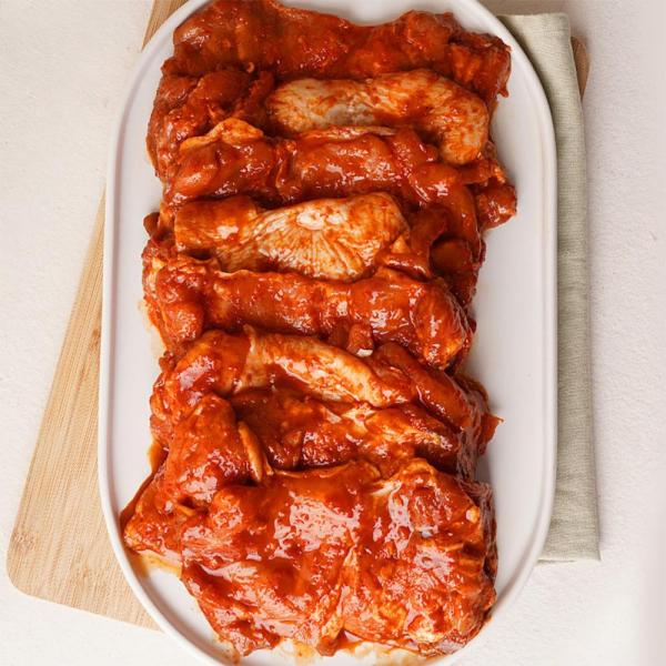 춘천 닭갈비 밀키드 600g x 2봉 1.2kg 양념 닭다리 캠핑 야식 : eeum