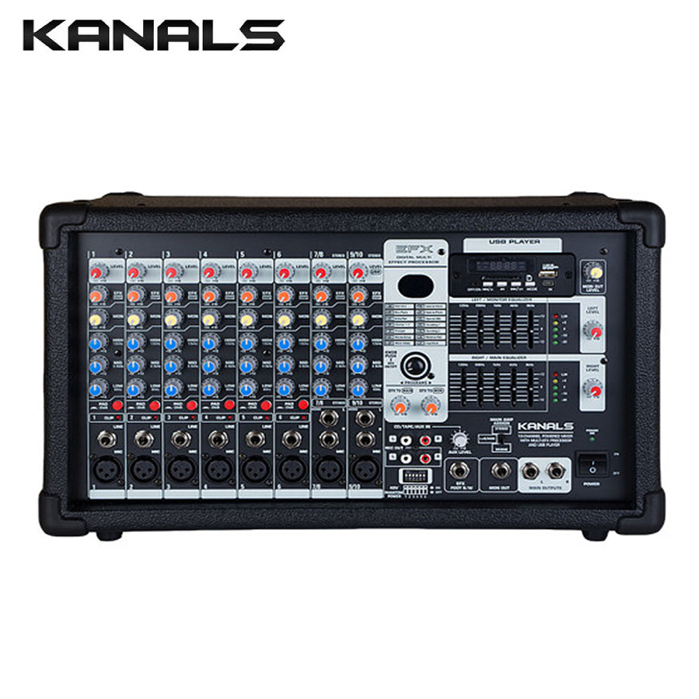 KANALS EMP800 파워드믹서 800W 2채널 고출력 앰프 공연 강당 교회