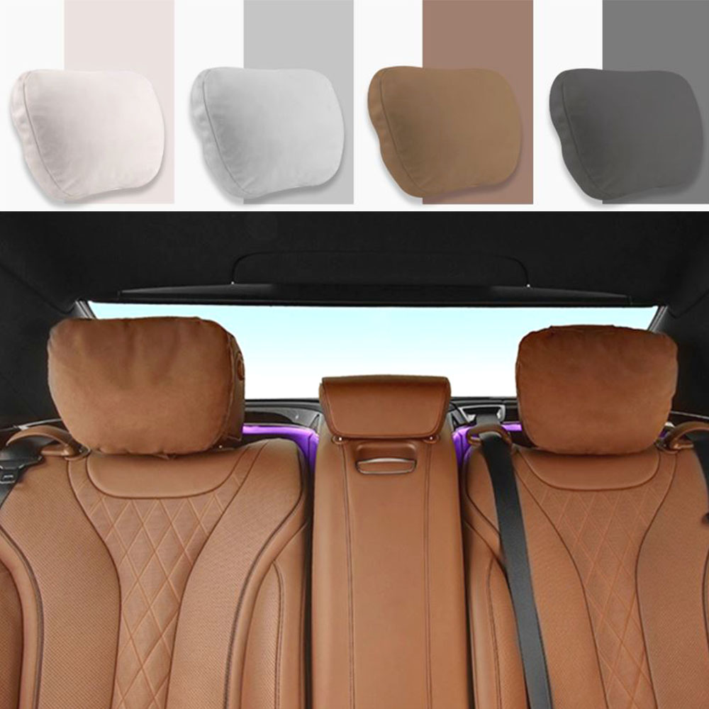 차량용 스웨이드 목베개 2개입 자동차 충격흡수 목화솜 쿠션