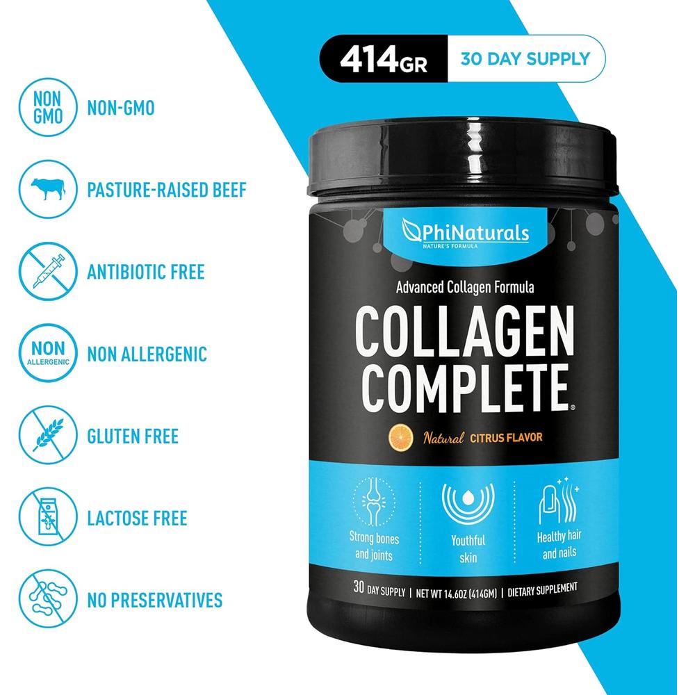 PhiNaturals 콜라겐 프로틴 하이드롤라이즈드 펩타이드 파우더 분말 414g 이미지 7