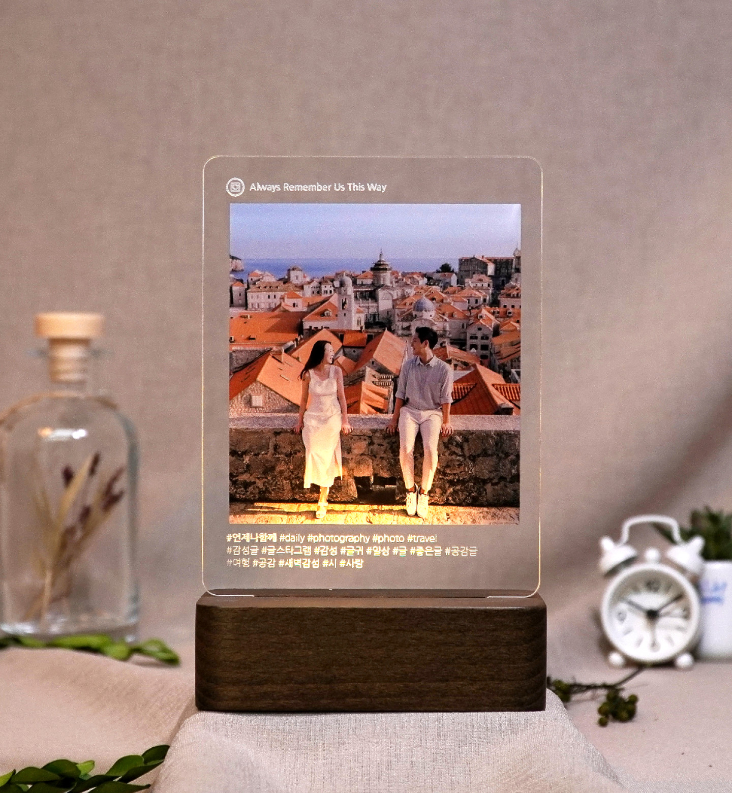 주문제작 감성 포토액자 LED 무드등