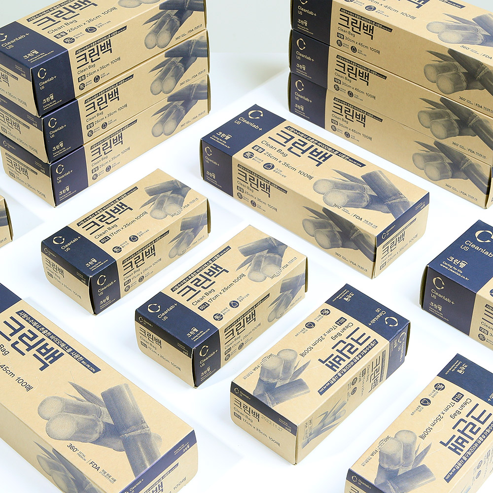 크린랩 바이오매스 크린백 미니 100매 (17x25) 식물유래 위생백 비닐백 일회용비닐 - 상세 이미지 2