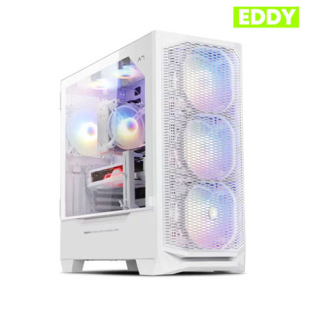에디 EDDY A7 MESH 강화유리 PC케이스 (화이트)