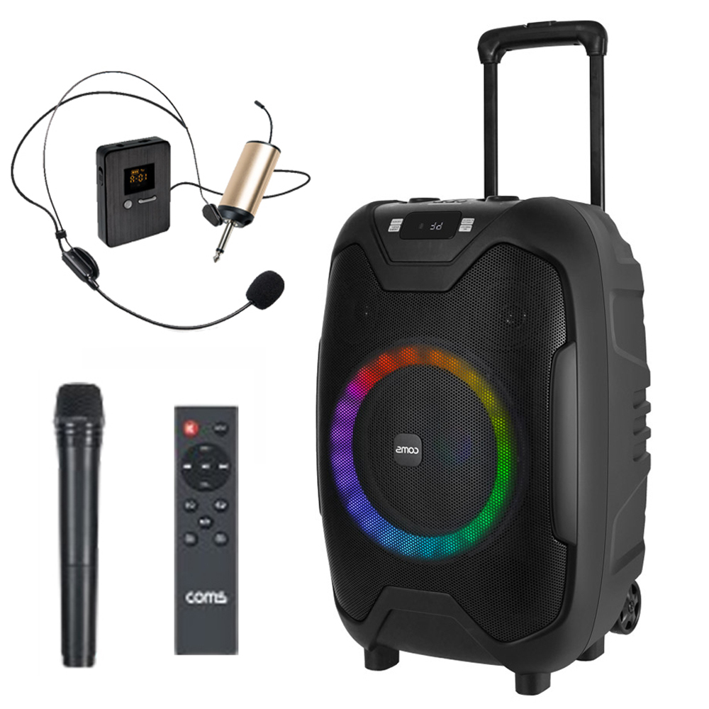 포터블 앰프 무선 블루투스 스피커+무선마이크+무선헤드셋 KY500SMH