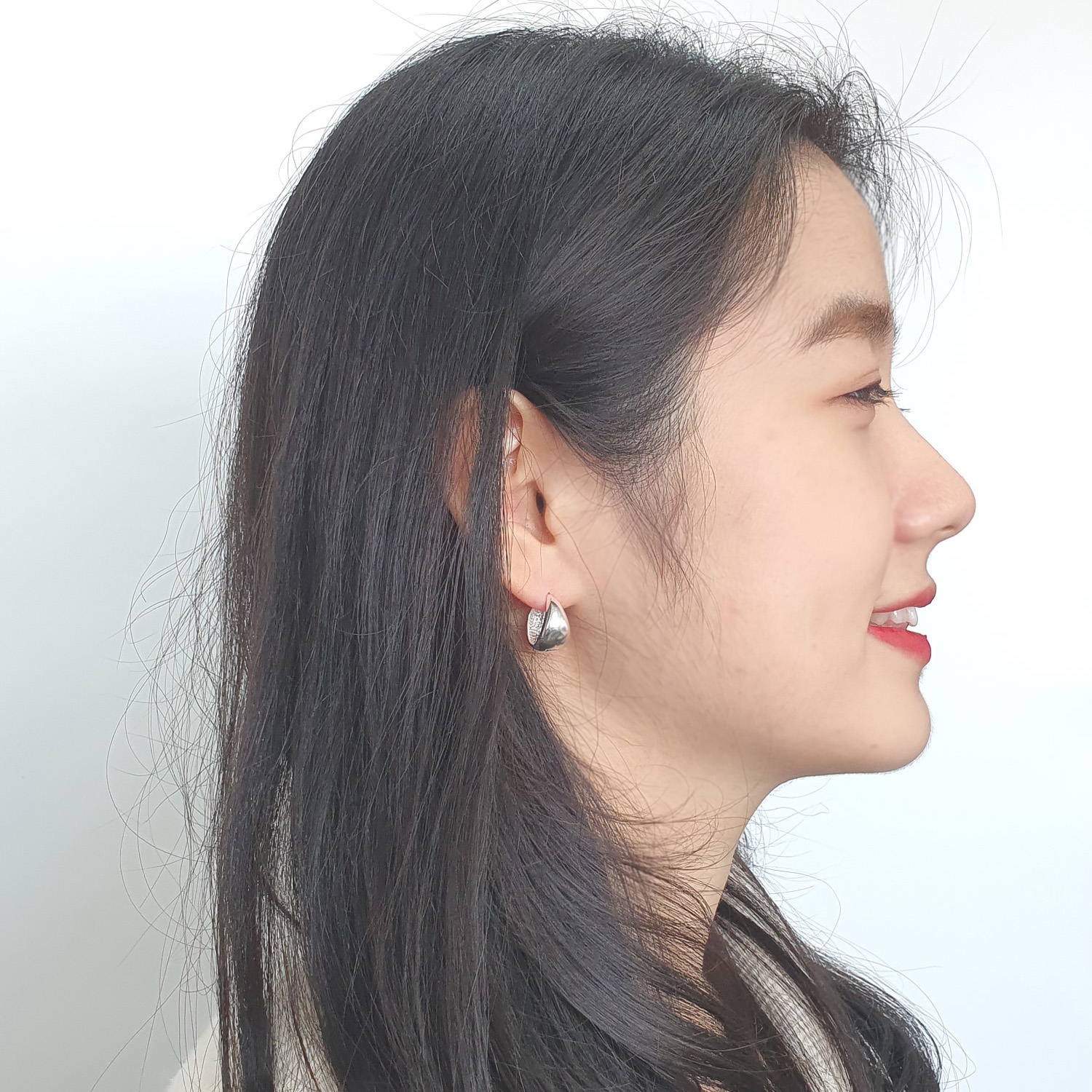 야랑쥬얼리 925실버 원터치 Oval Drop 귀걸이 - 상세 이미지 3