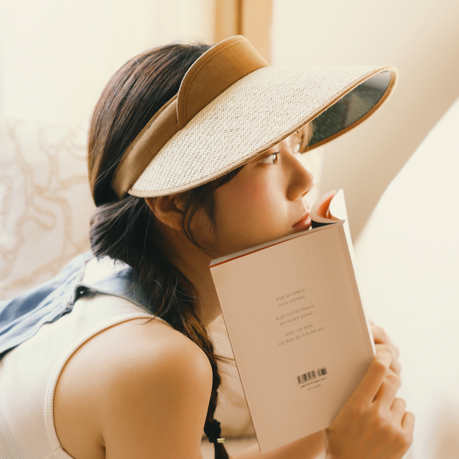 내추럴 라탄 썬캡 모자 여성 여름 UV 자외선 차단 농사 산책 라피아 썬바이저