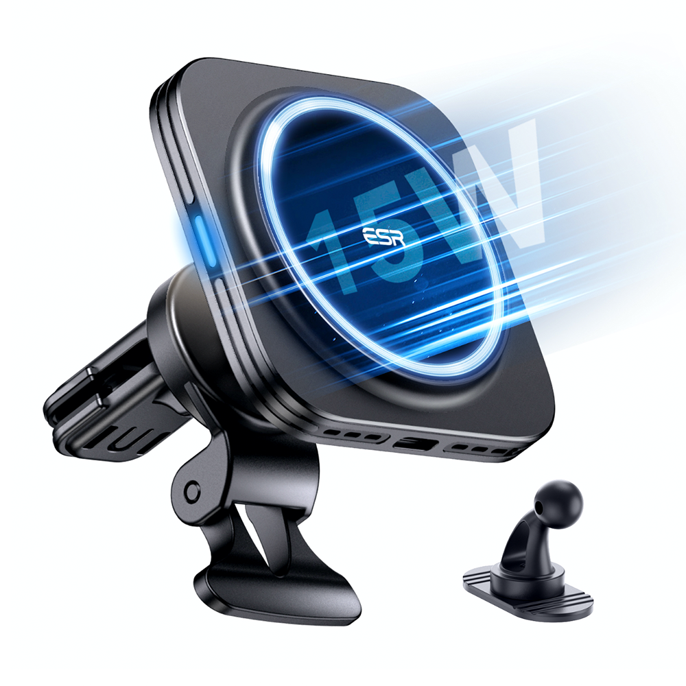 ESR 할로락 Qi2 맥세이프 차량용 핸드폰 거치대 15W 고속 무선 충전