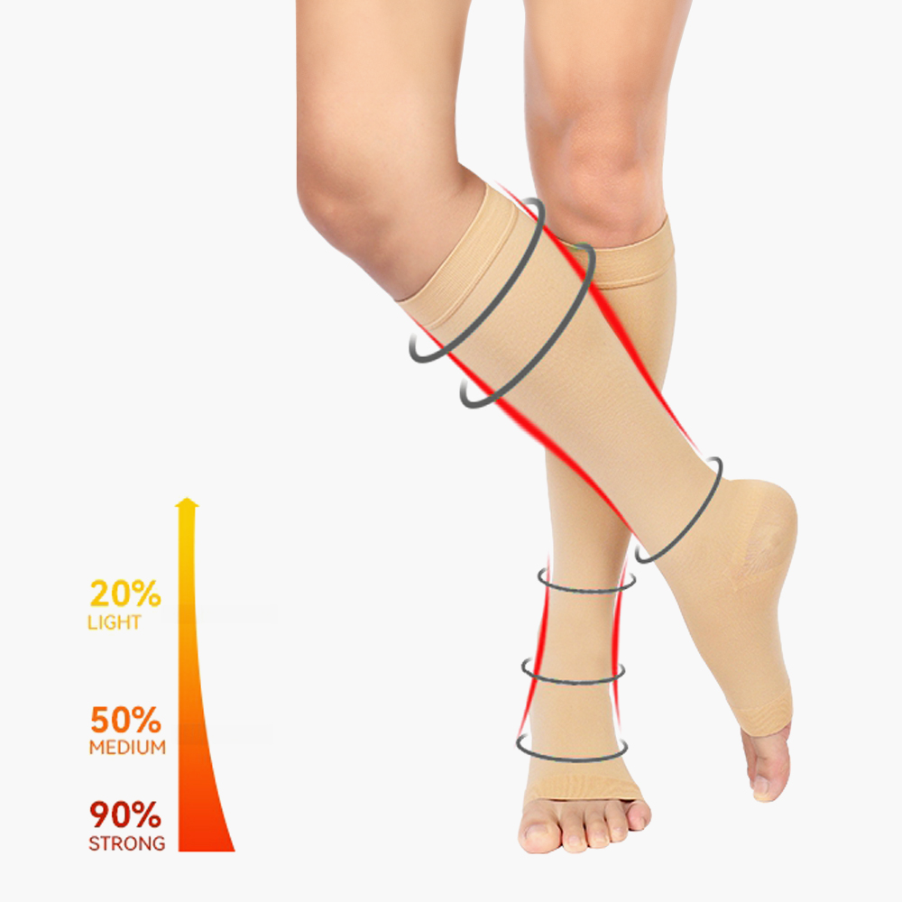 아데미 원더렉 압박 스타킹 토오픈 압박양말 필라테스 홈트 발트임 요가 다리 부종 정맥 - 상세 이미지 4