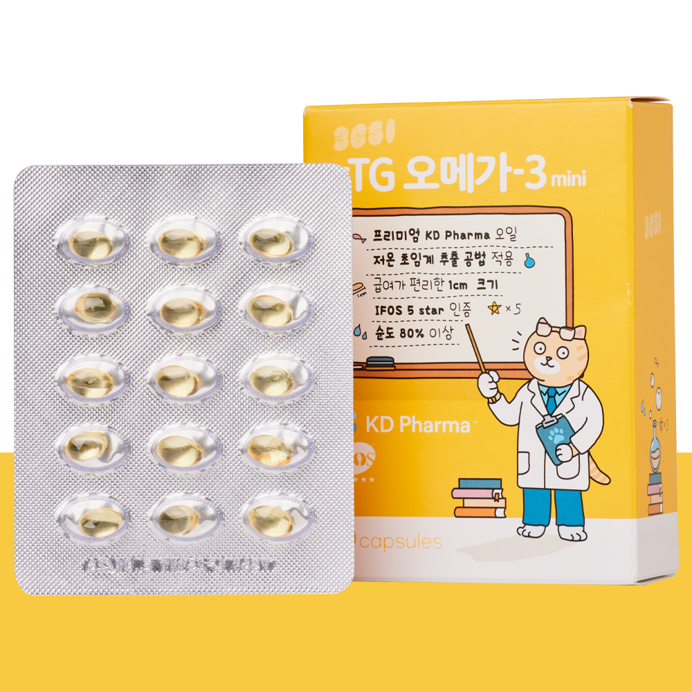 3651 고양이 강아지 오메가3 영양제 순도 80% KD pharma 60캡슐, 1개