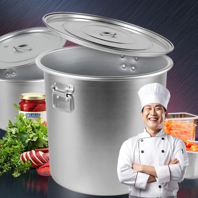 업소용 육수통 알루미늄 들통 대형 육수통 알루미늄 식깡 대용량 곰솥 - 메인 이미지
