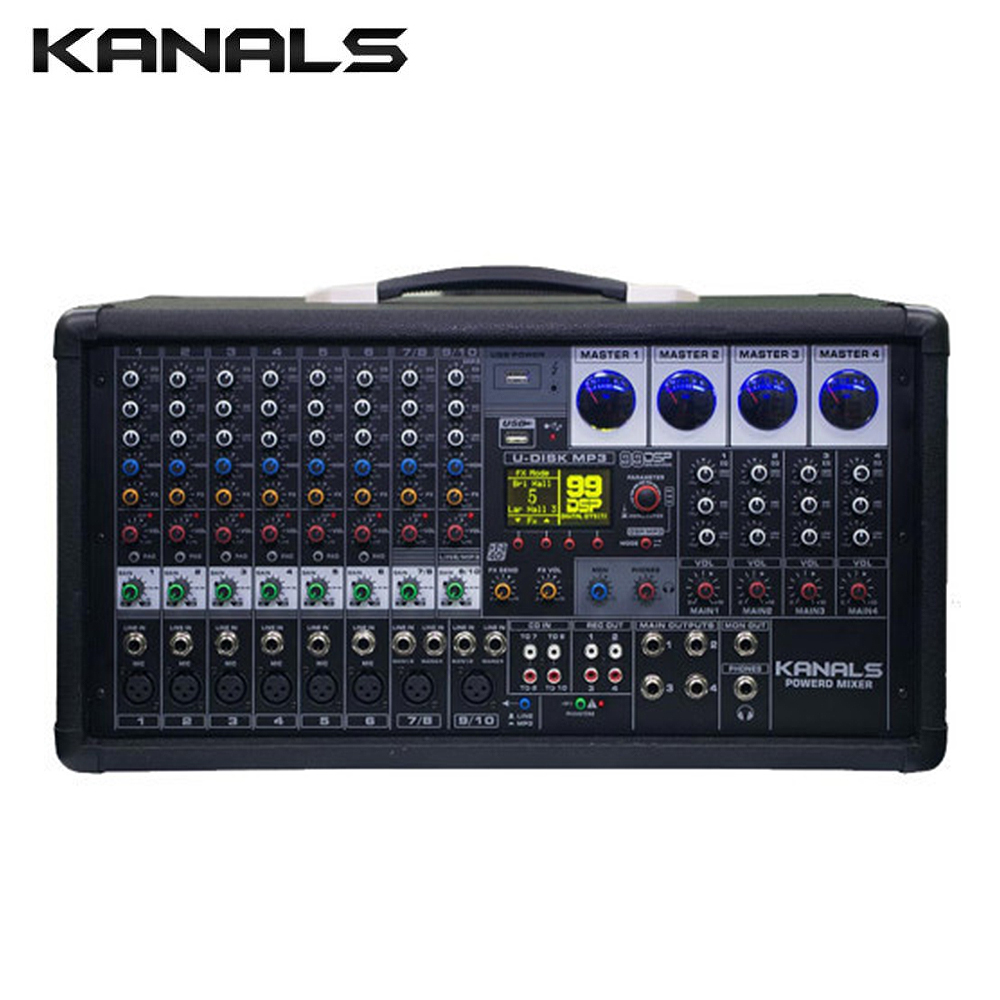 카날스 고출력 파워드 믹서 2800W 4채널 앰프 일체형 BKM4-2800