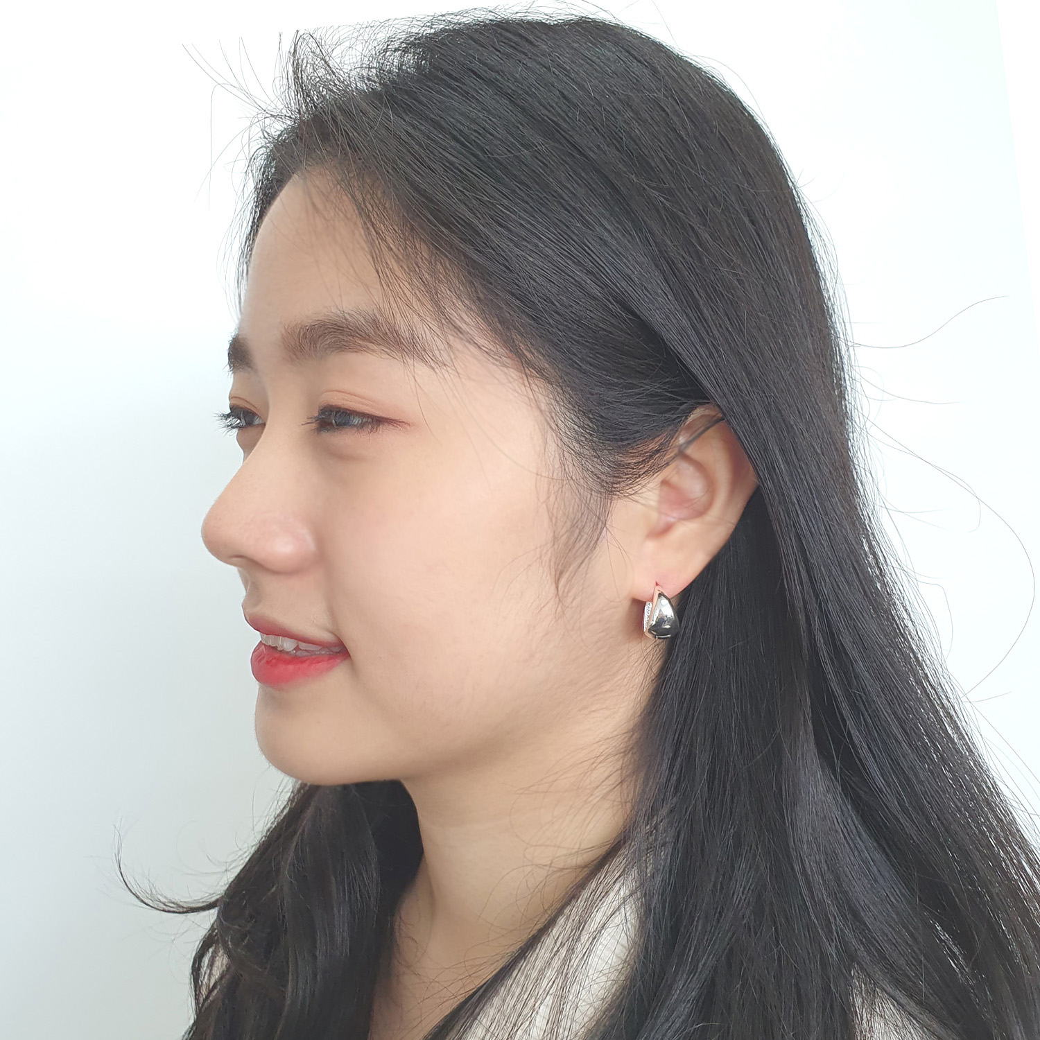 야랑쥬얼리 925실버 원터치 Oval Drop 귀걸이 - 상세 이미지 4