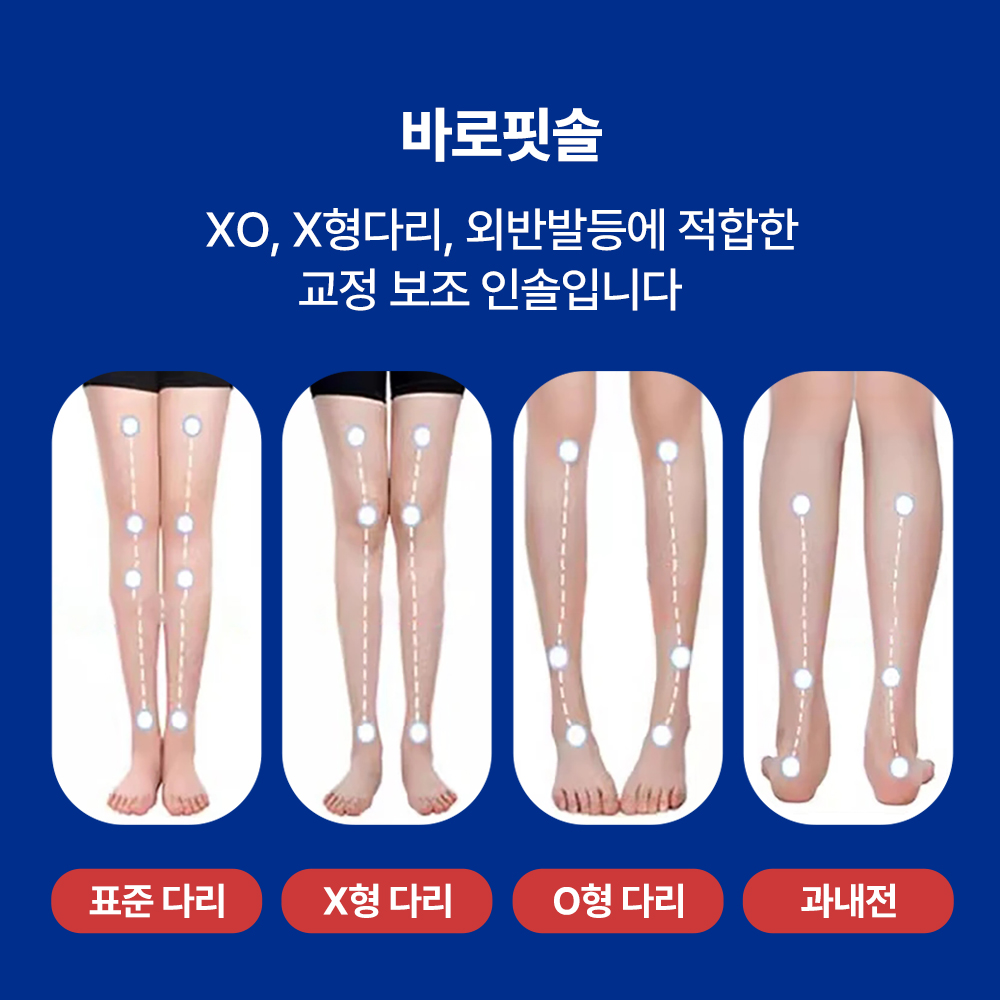 이즈코리아 바로핏솔 신발깔창 아치 기능성 인솔 오다리 평발 팔자걸음 교정 - 상세 이미지 3